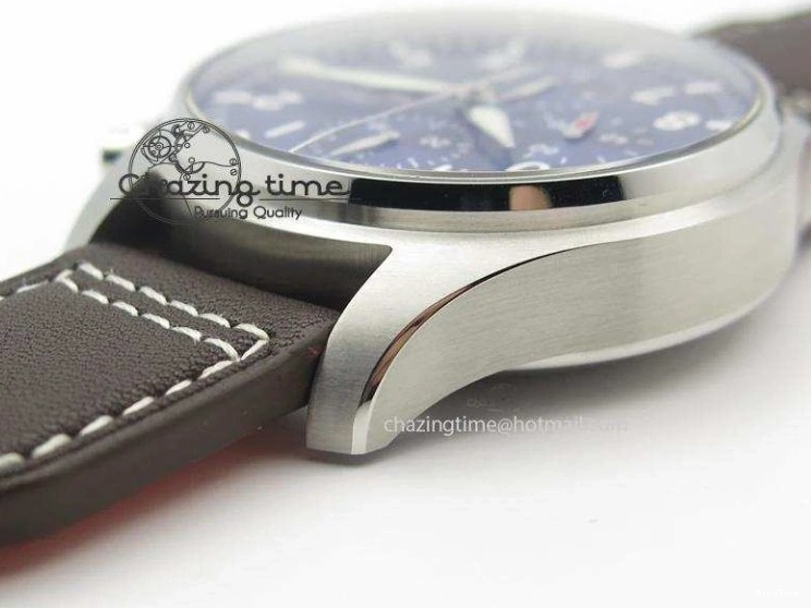 MIROTIME 1224 HighQuality Pilot Chrono 377714 “Le Petit Prince” ZF Best Edition Blue Dial On Brown Leather Strap A 7309